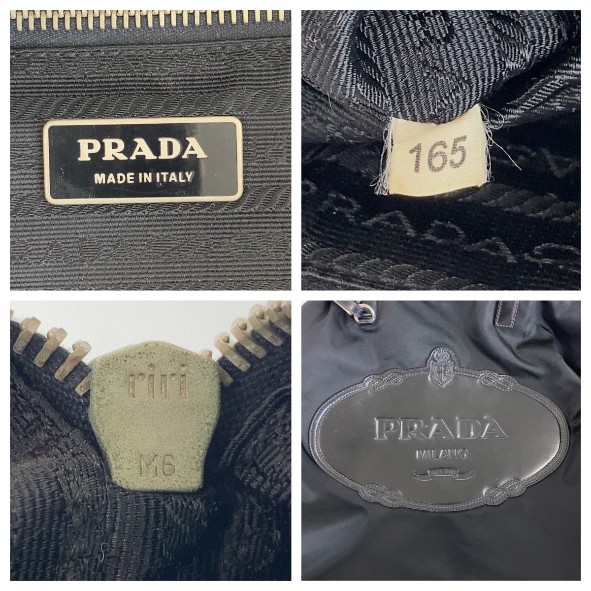 Prada Nylon Tessuto Logo Embossed Tote Bag