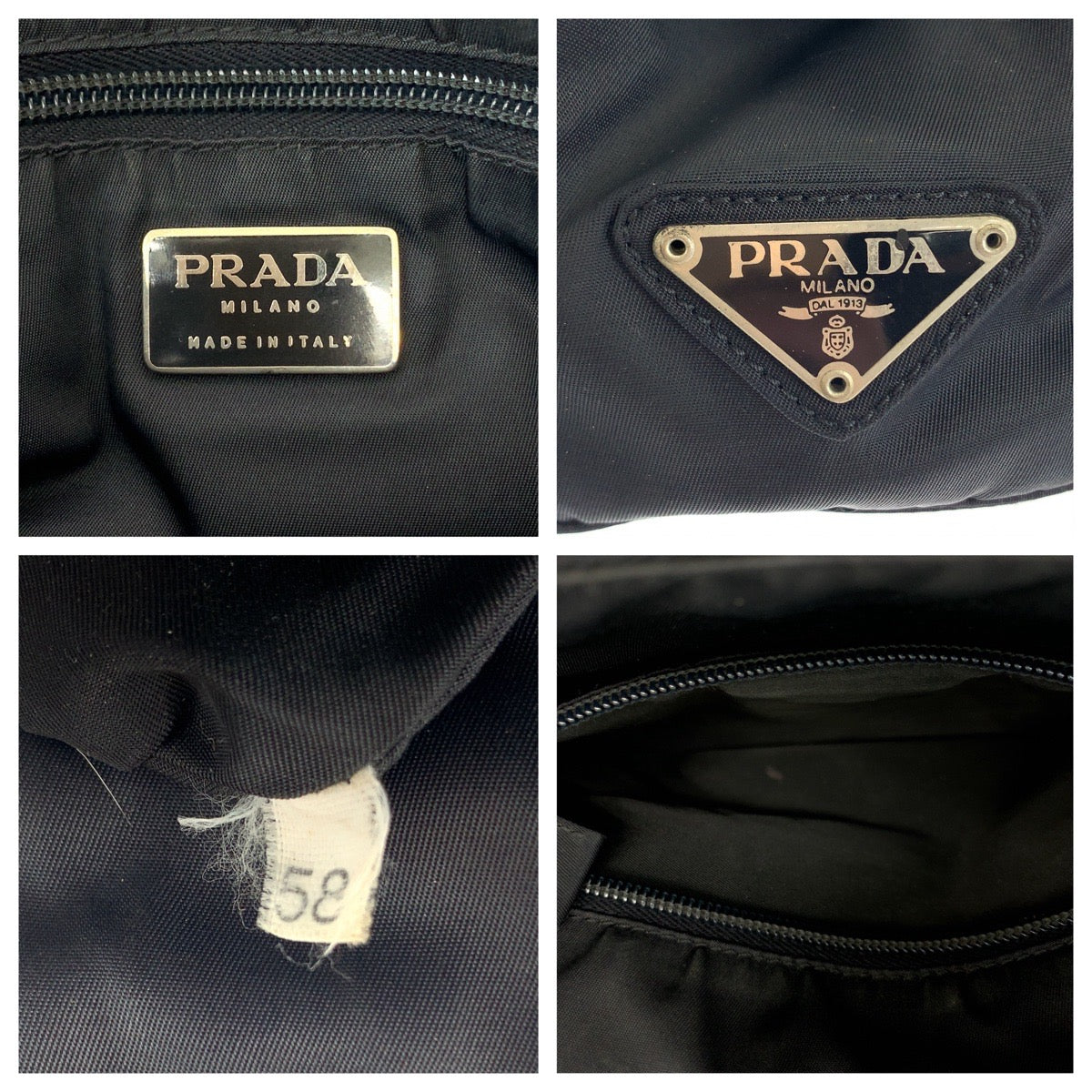 Prada Nylon Tessuto Logo Plate Tote Bag