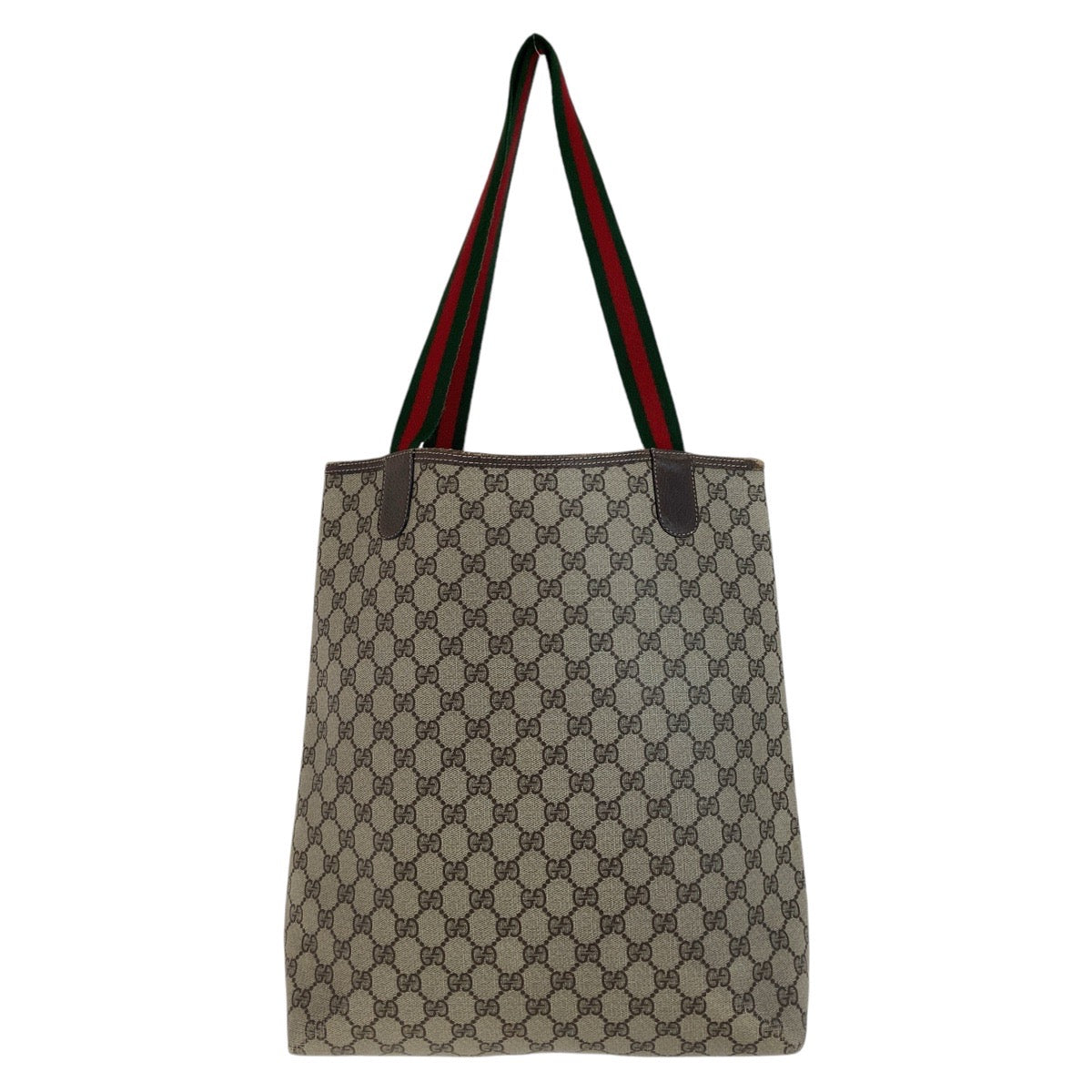 Gucci GG Supreme Canvas Leather Tote Shoulder Bag in Very Good Condition