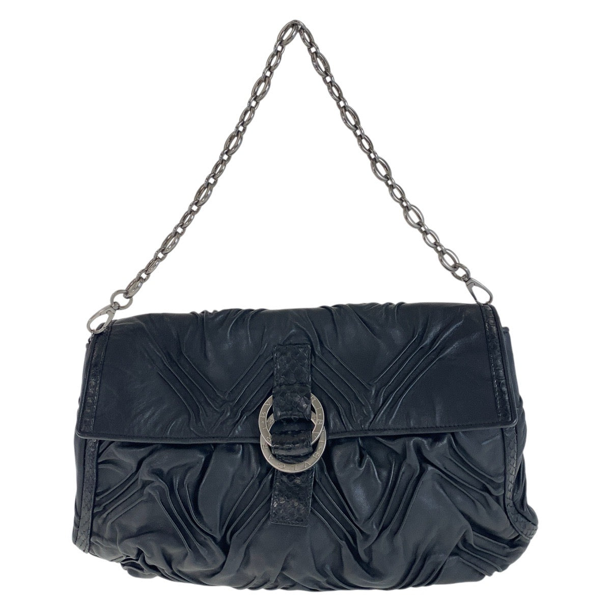 Bvlgari Leather Python Chandra Shoulder Bag