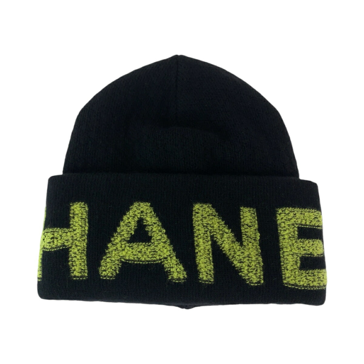 Chanel Wool/Cashmere Knit Hat Black Yellow