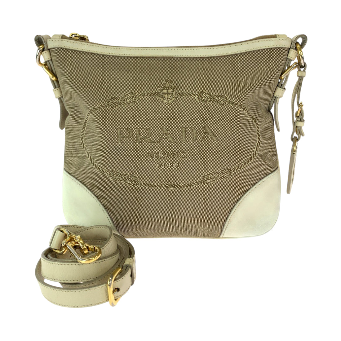 Prada Canvas Logo Jacquard Shoulder Bag BT0867