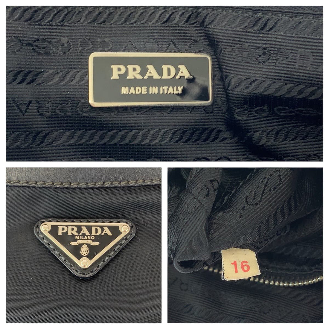 Prada Nylon Leather Tessuto Shoulder Bag