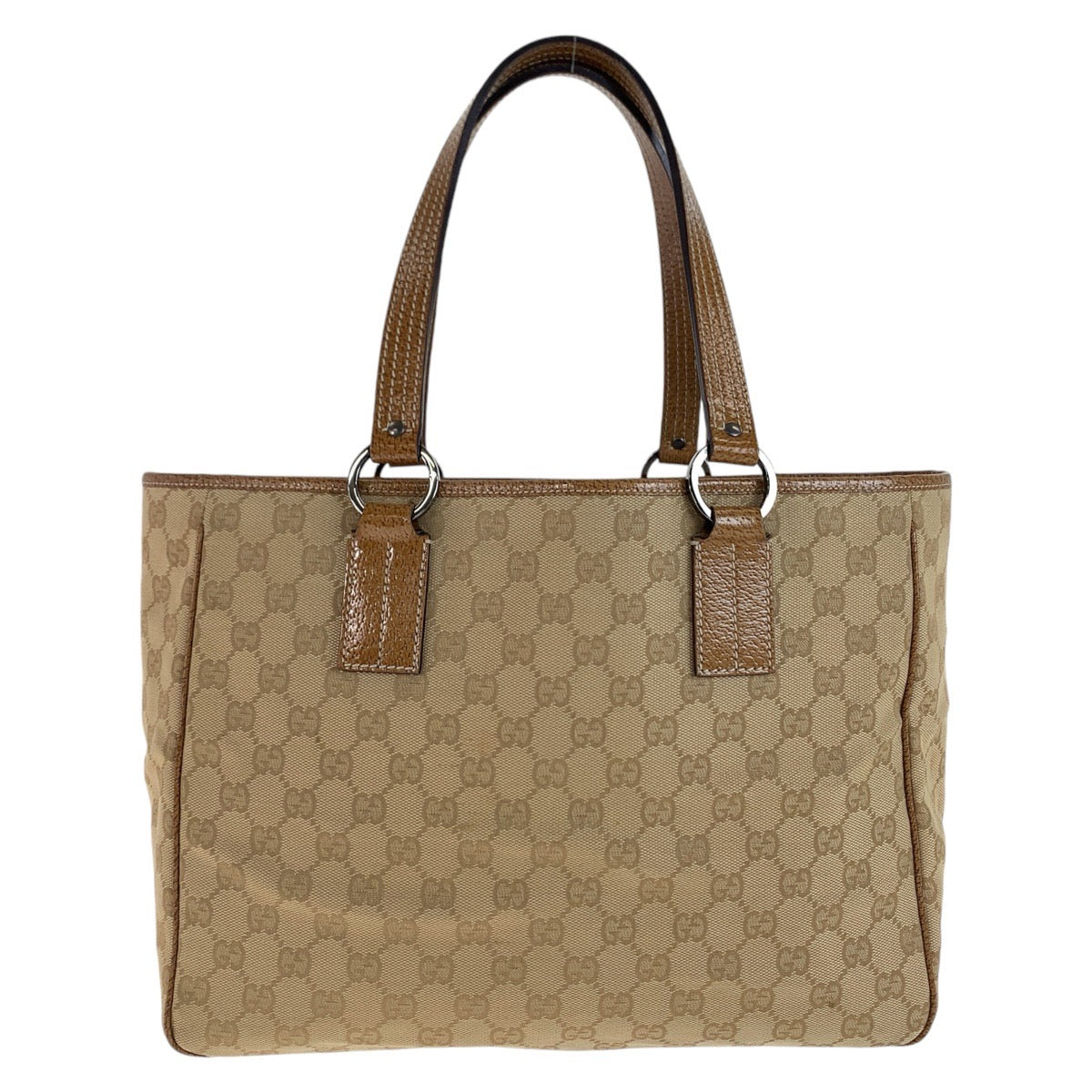 Gucci GG Canvas Leather Tote Bag