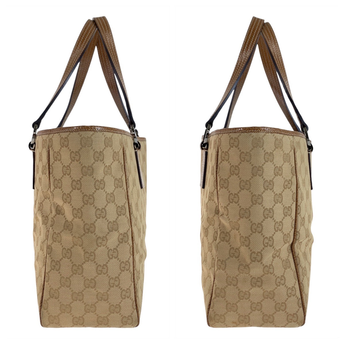 Gucci GG Canvas Leather Tote Bag