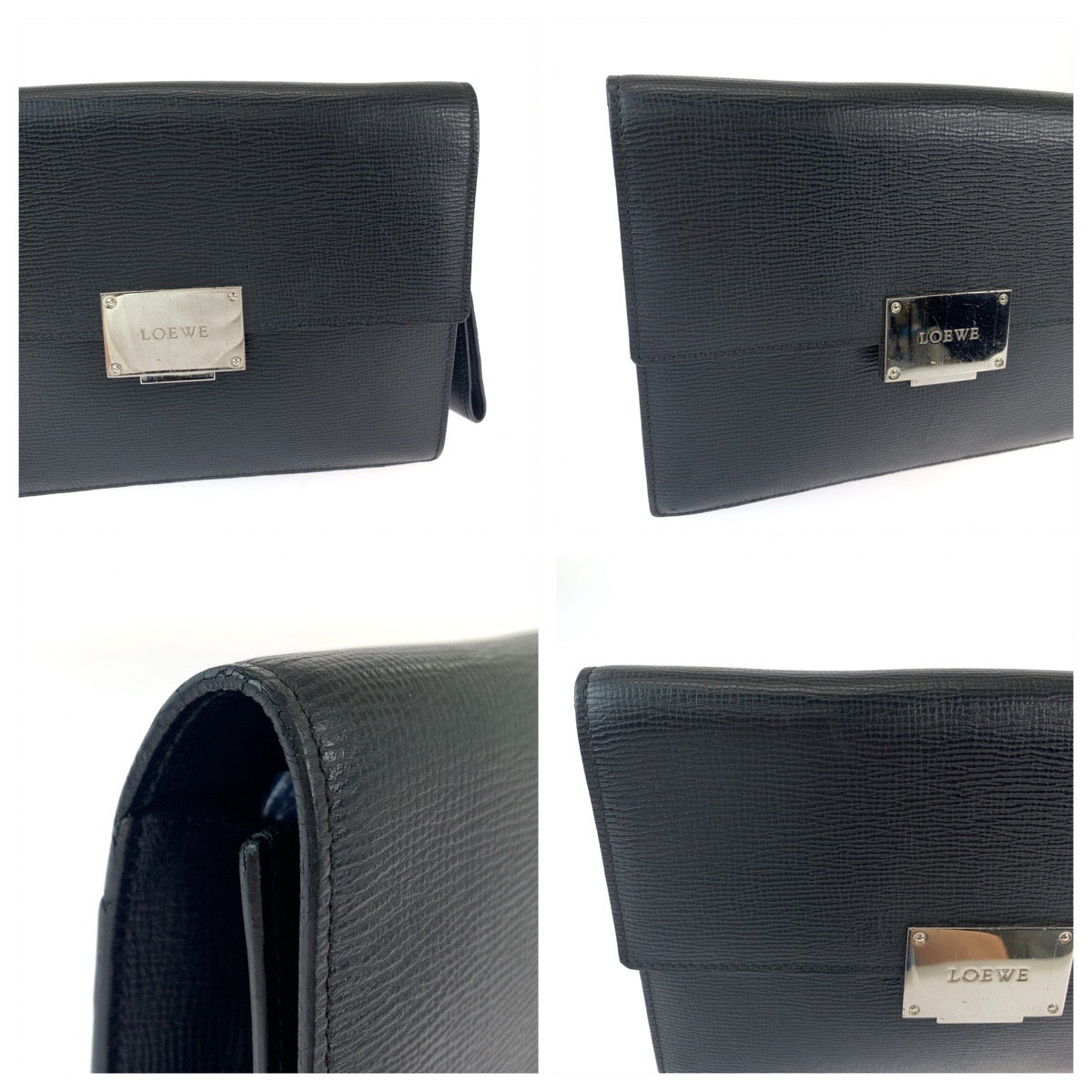 Loewe Leather Clutch Bag Black