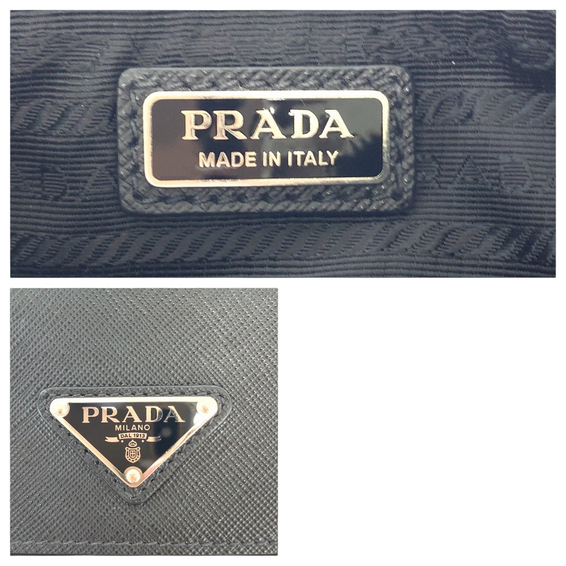 Prada Tessuto Saffiano Logo Nylon Leather Bag