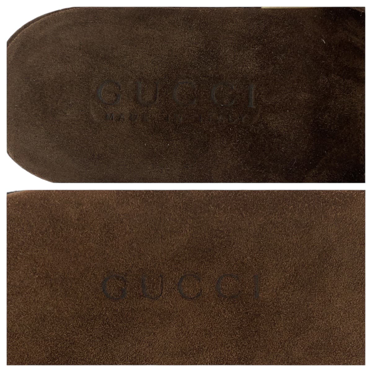 Gucci Suede Slippers Brown Gold Hardware