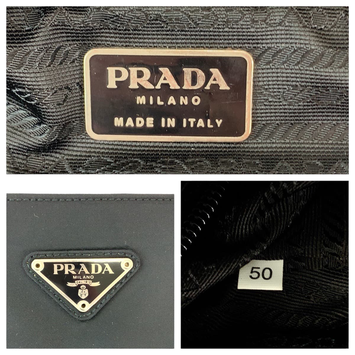 Prada Nylon Tessuto Triangle Logo Tote Bag