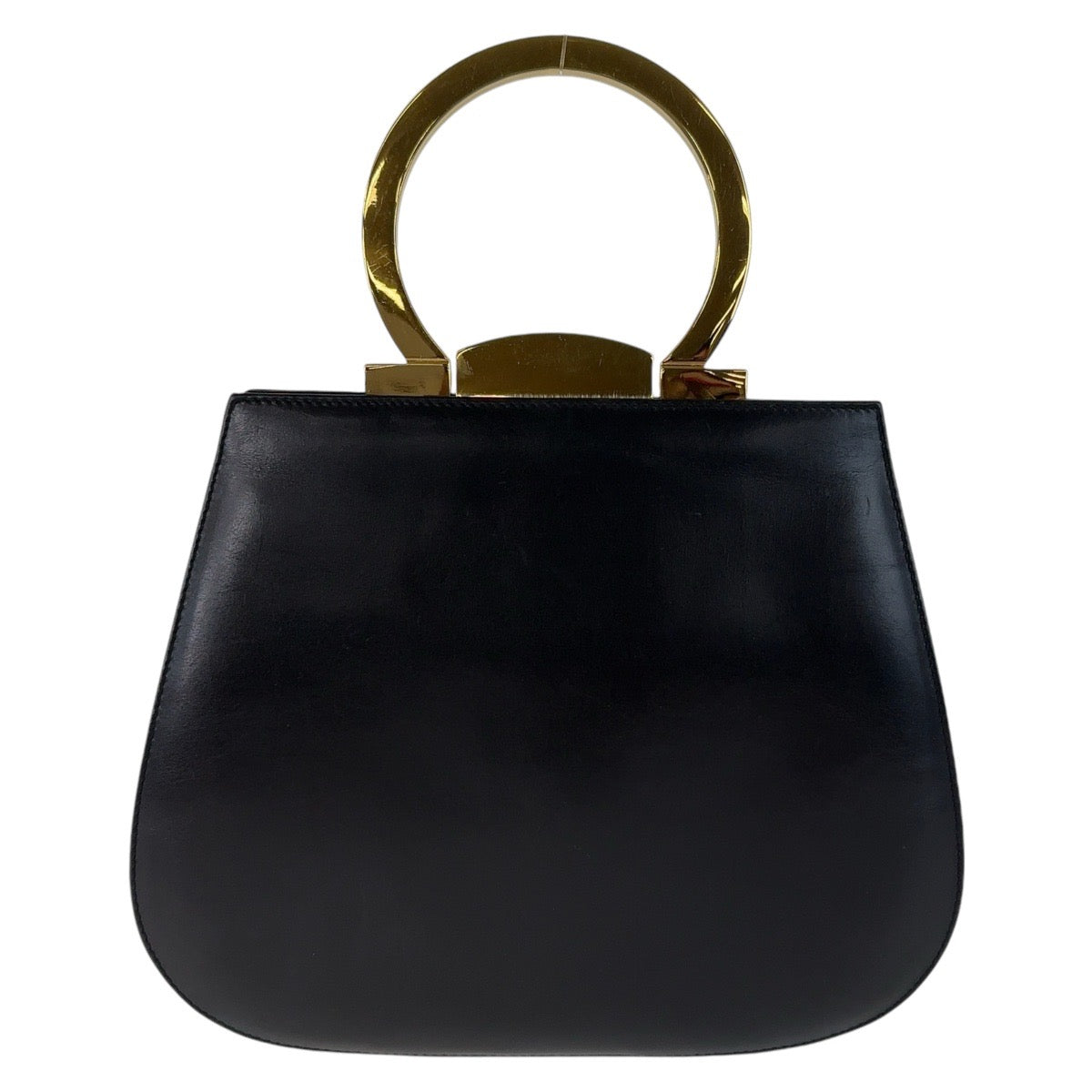 Salvatore Ferragamo Gancini Black Gold Handbag Vanity