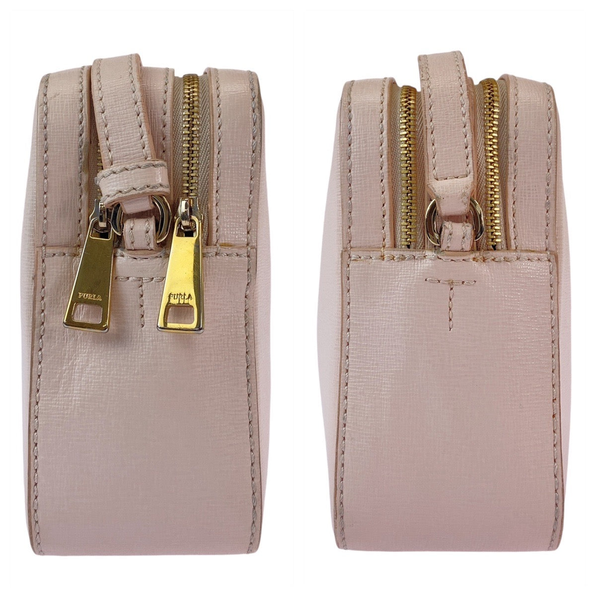 Furla Leather Crossbody Bag Pink Gold in Very Good Condition