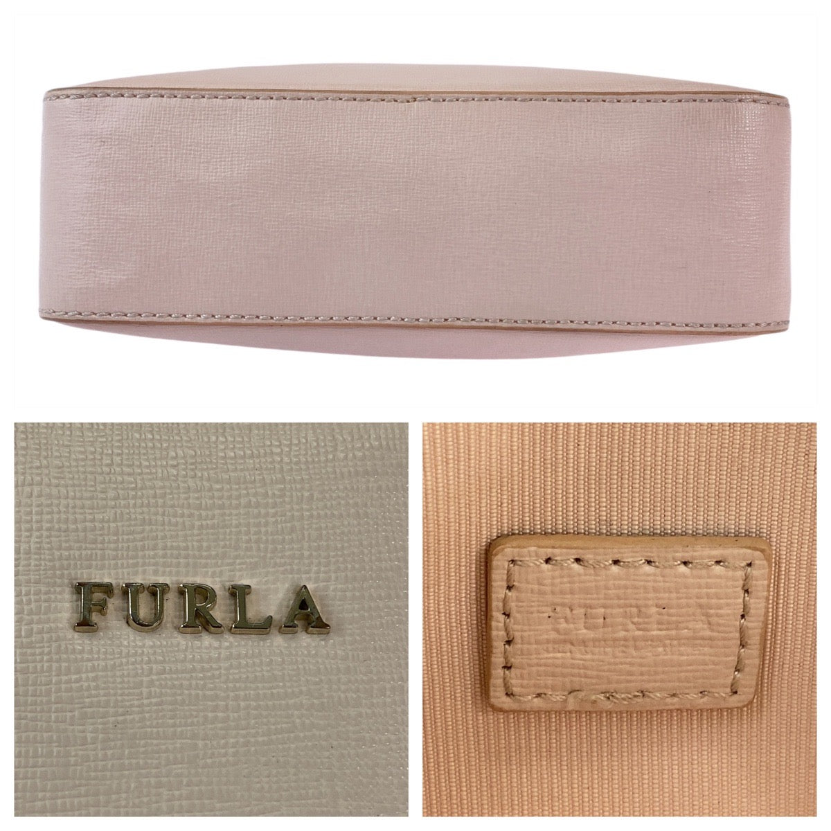 Furla Leather Crossbody Bag Pink Gold