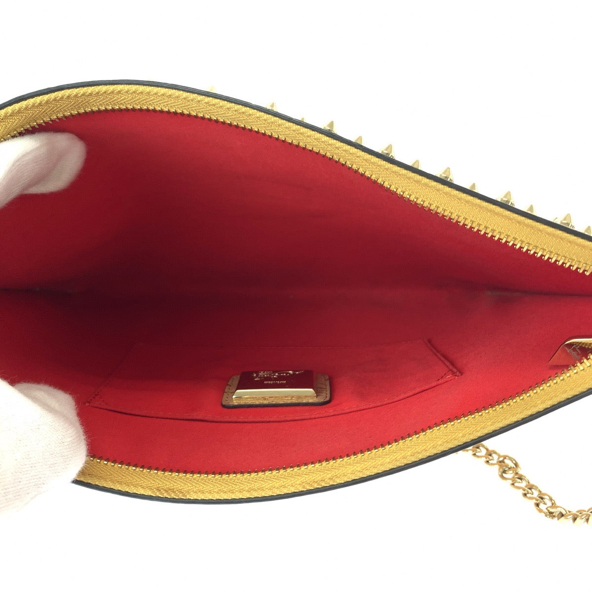 Christian Louboutin Leather Chain Shoulder Clutch