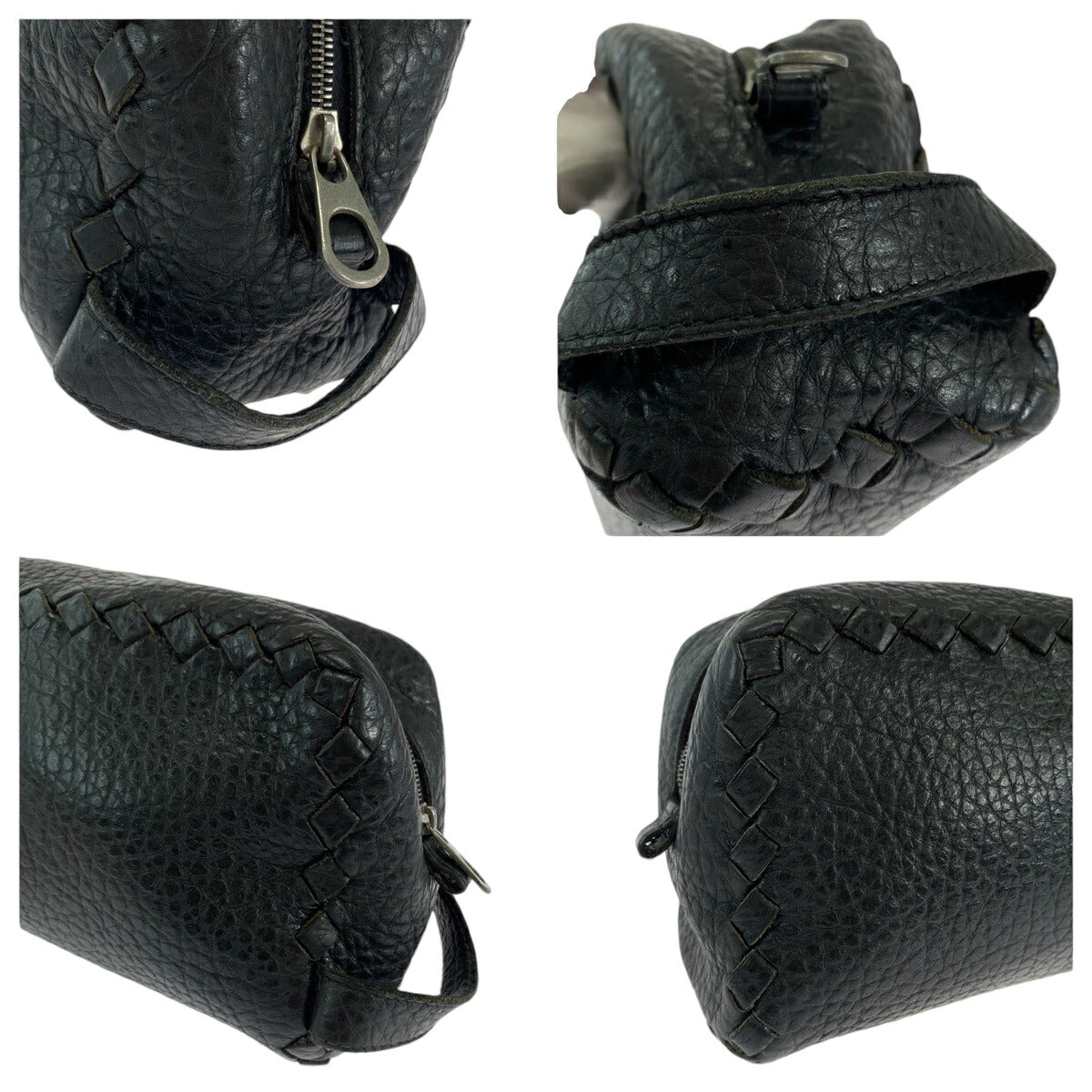 Bottega Veneta Intrecciato Black Clutch Bag