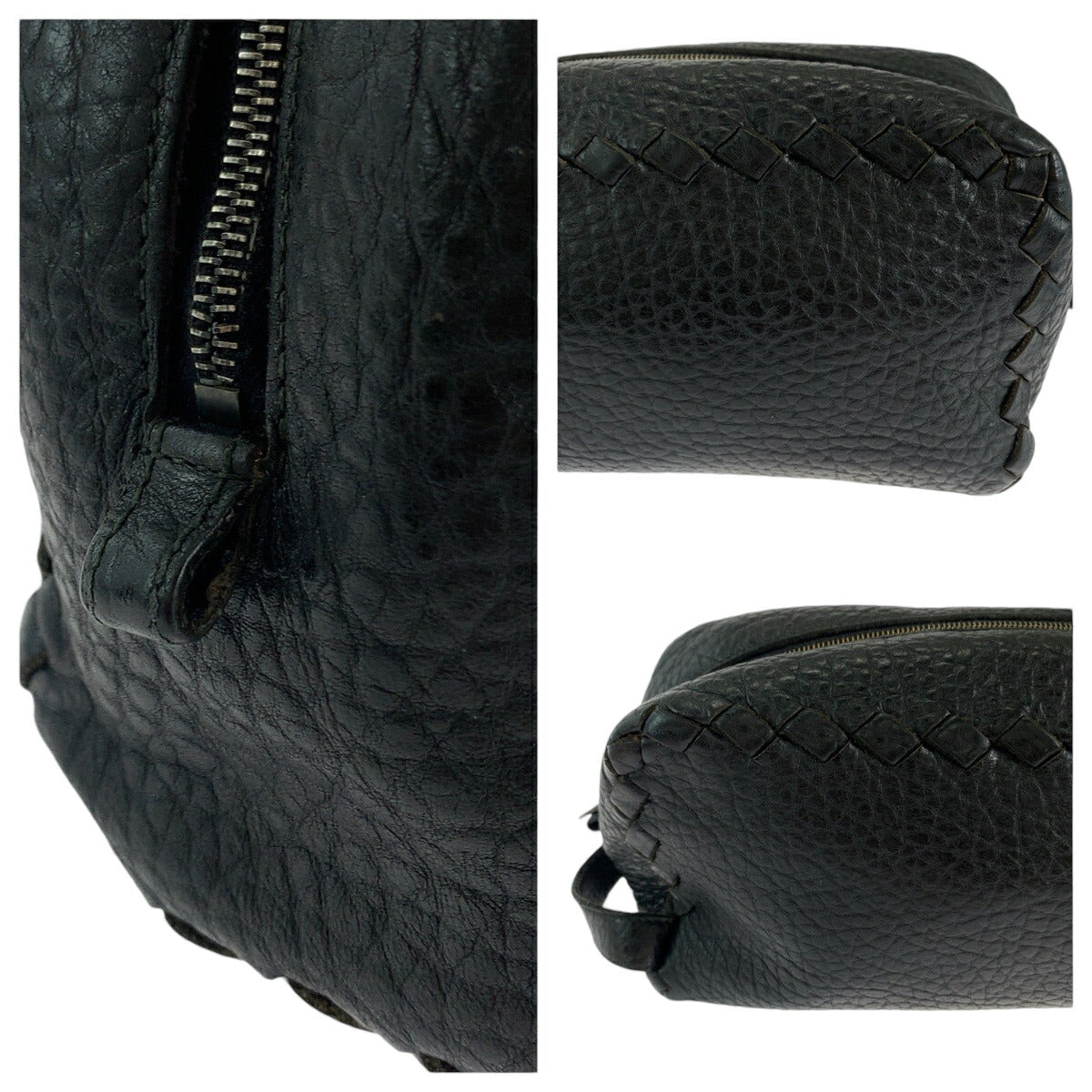 Bottega Veneta Intrecciato Black Clutch Bag