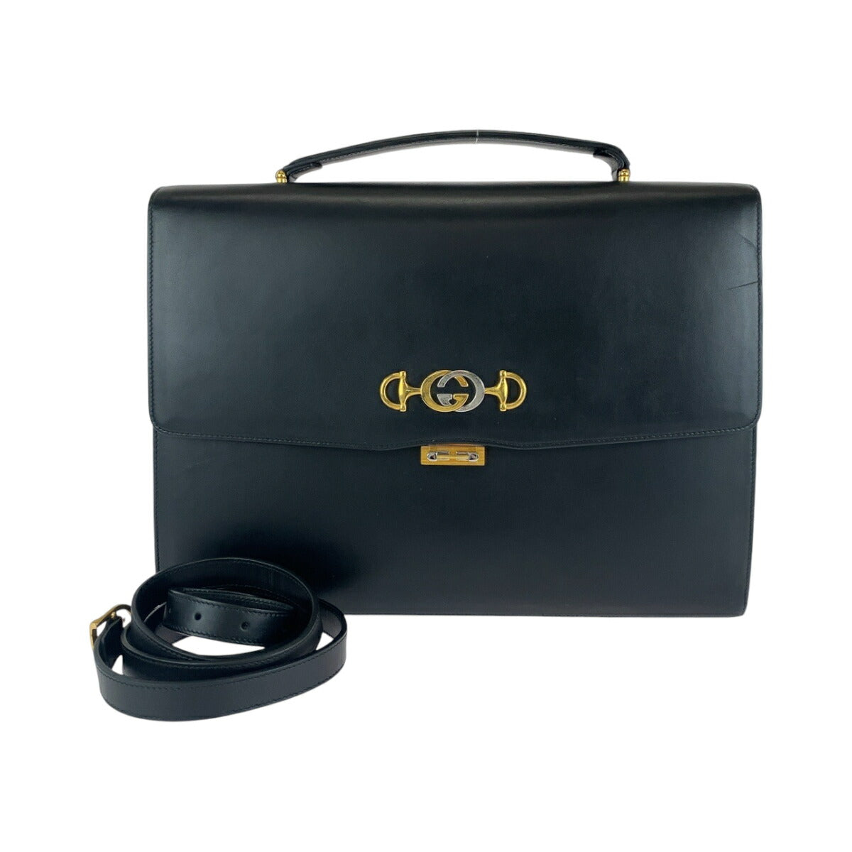 Gucci Zumi Black Leather Briefcase