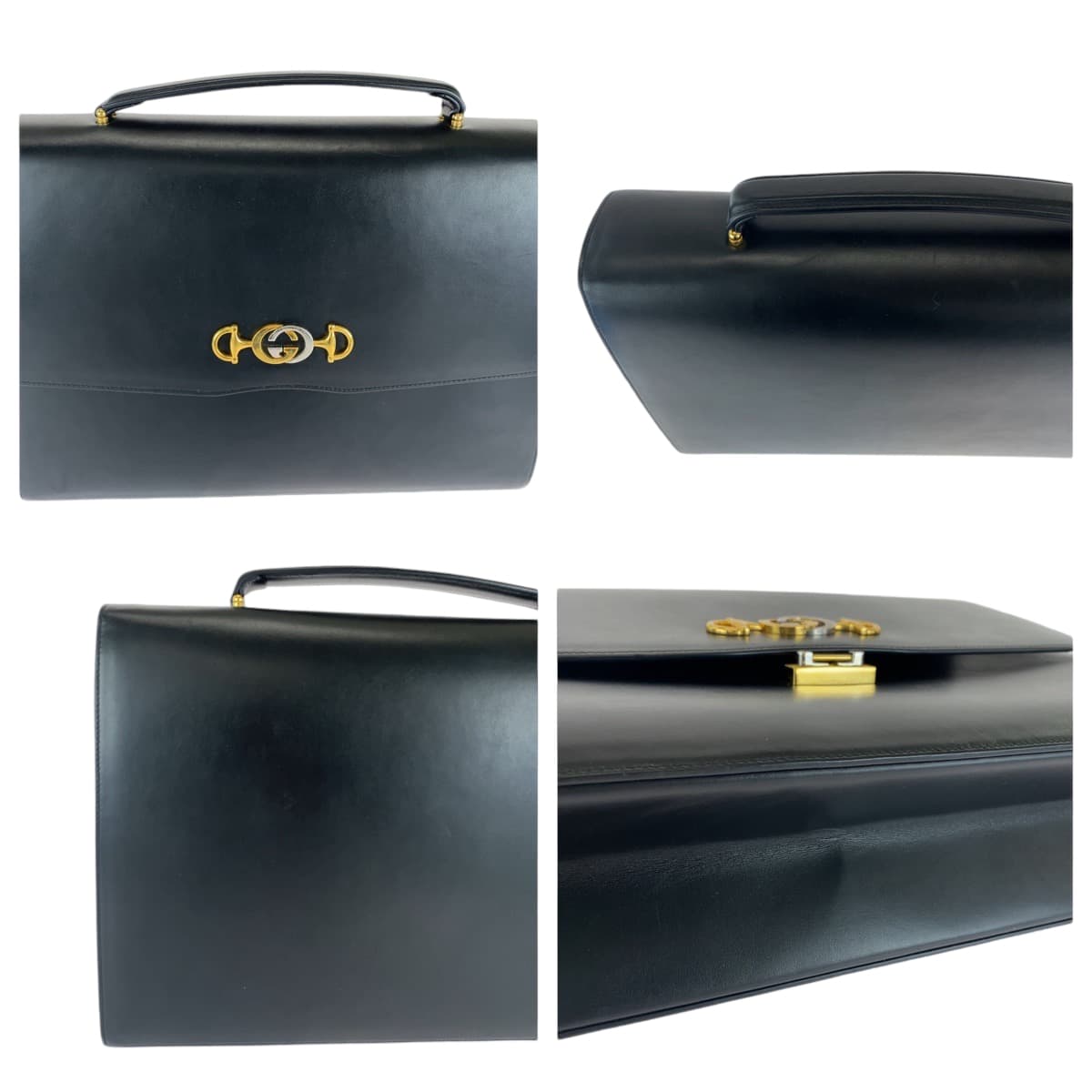 Gucci Zumi Black Leather Briefcase