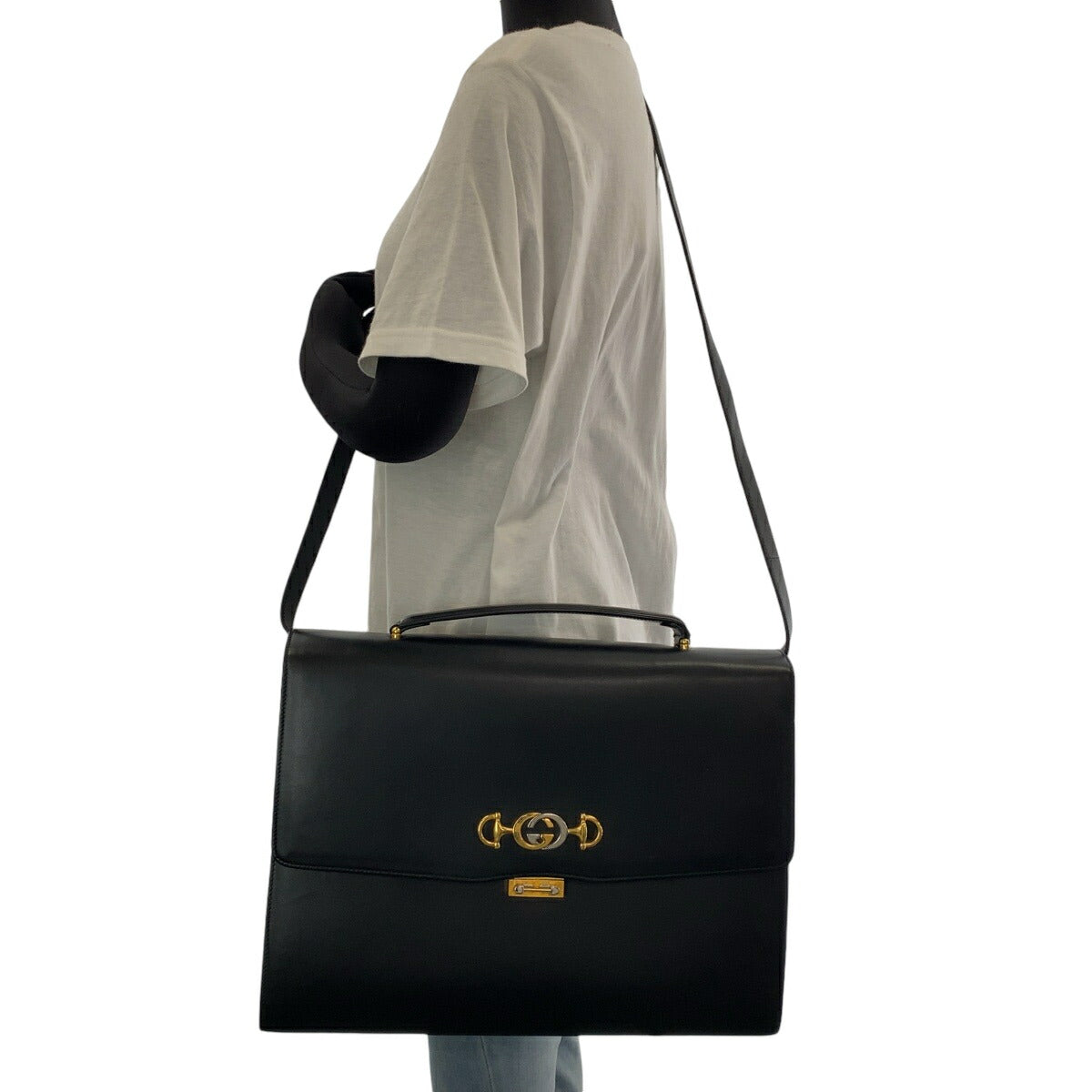 Gucci Zumi Black Leather Briefcase