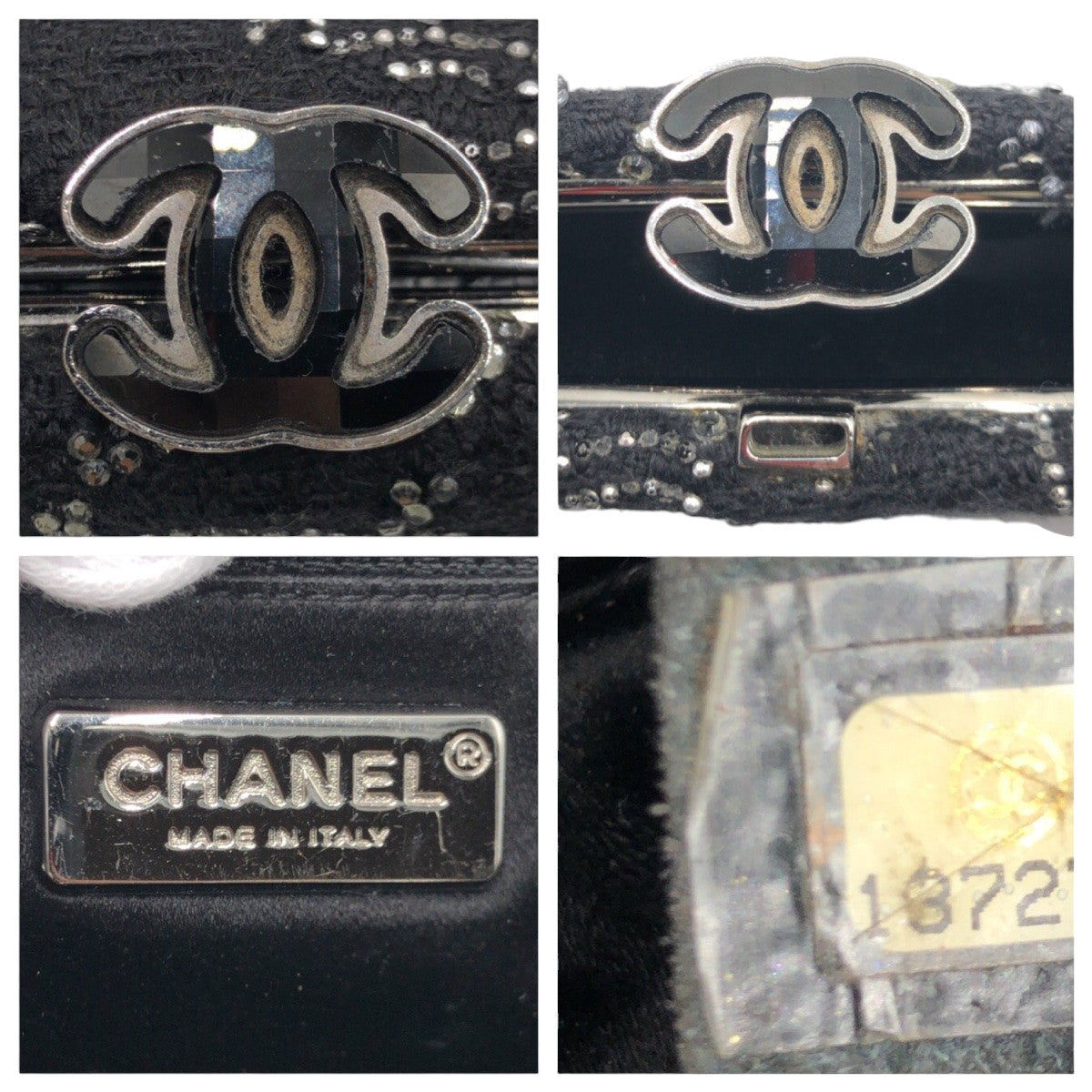 Chanel Cotton Coco Mark Rhinestone Clutch