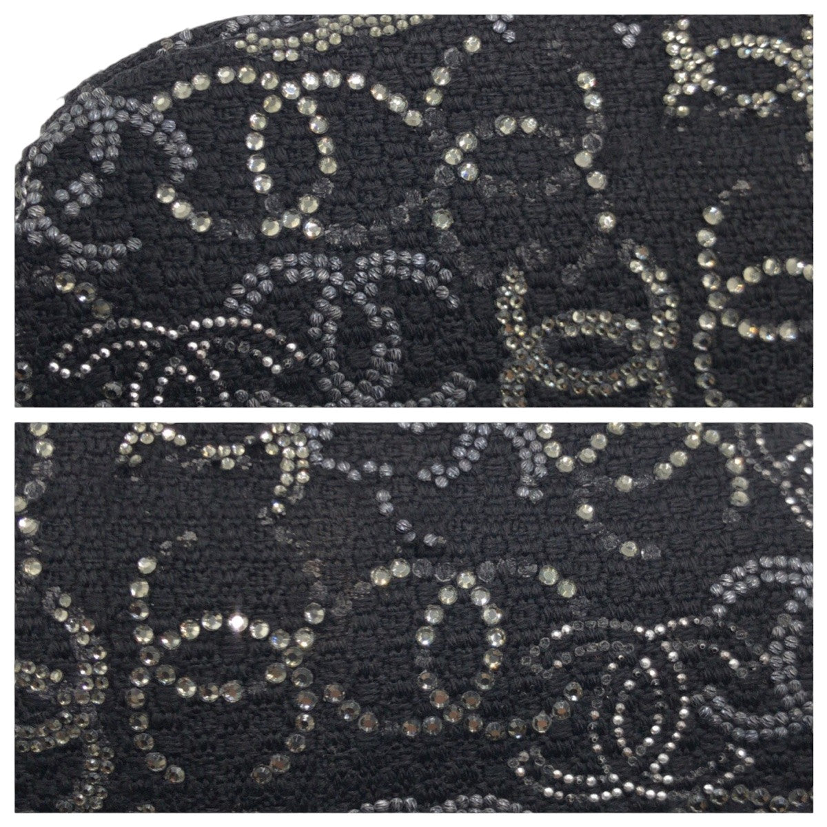 Chanel Cotton Coco Mark Rhinestone Clutch