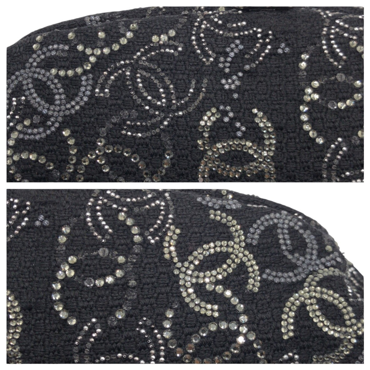 Chanel Cotton Coco Mark Rhinestone Clutch