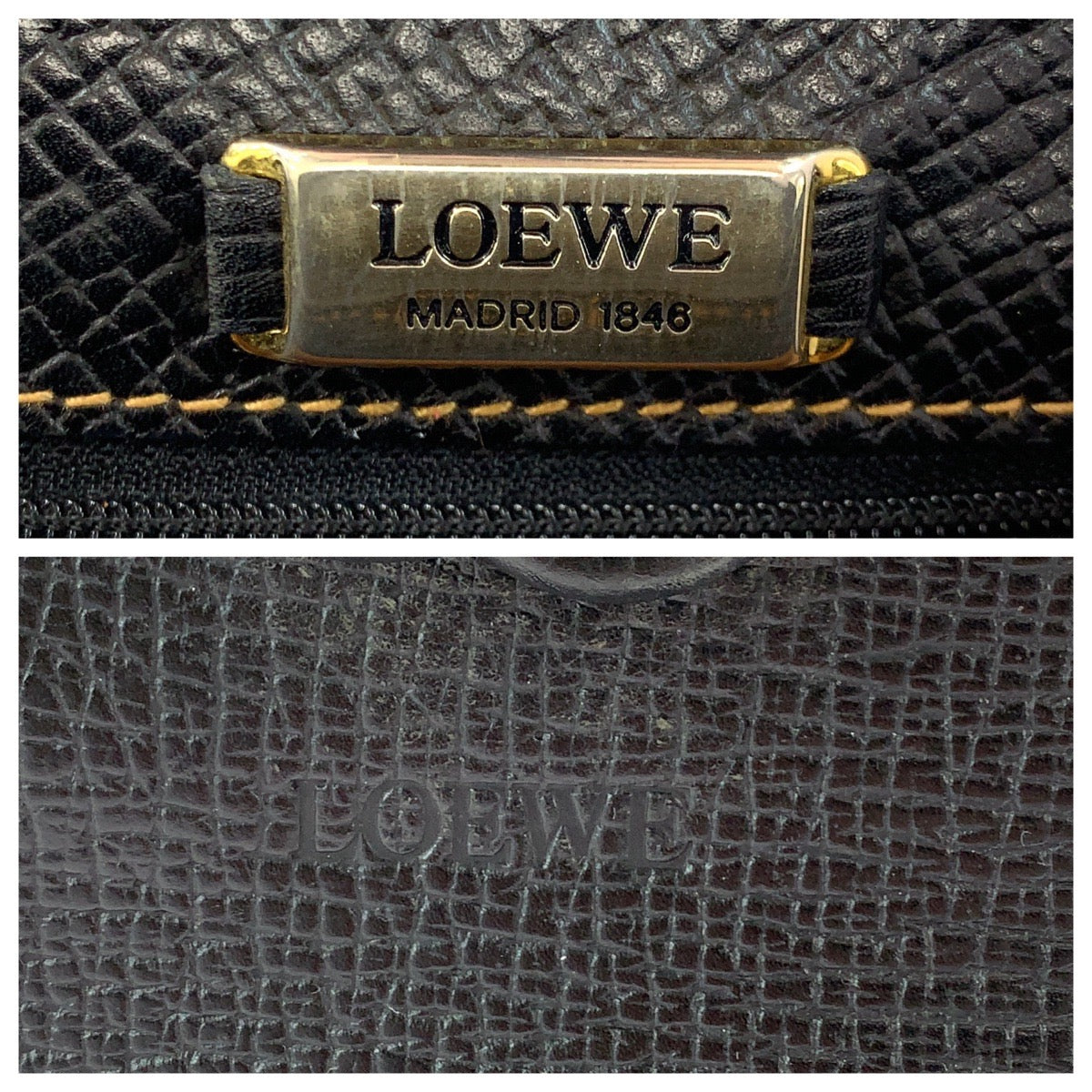 Loewe Leather Toggle Logo Embossed Shoulder Bag