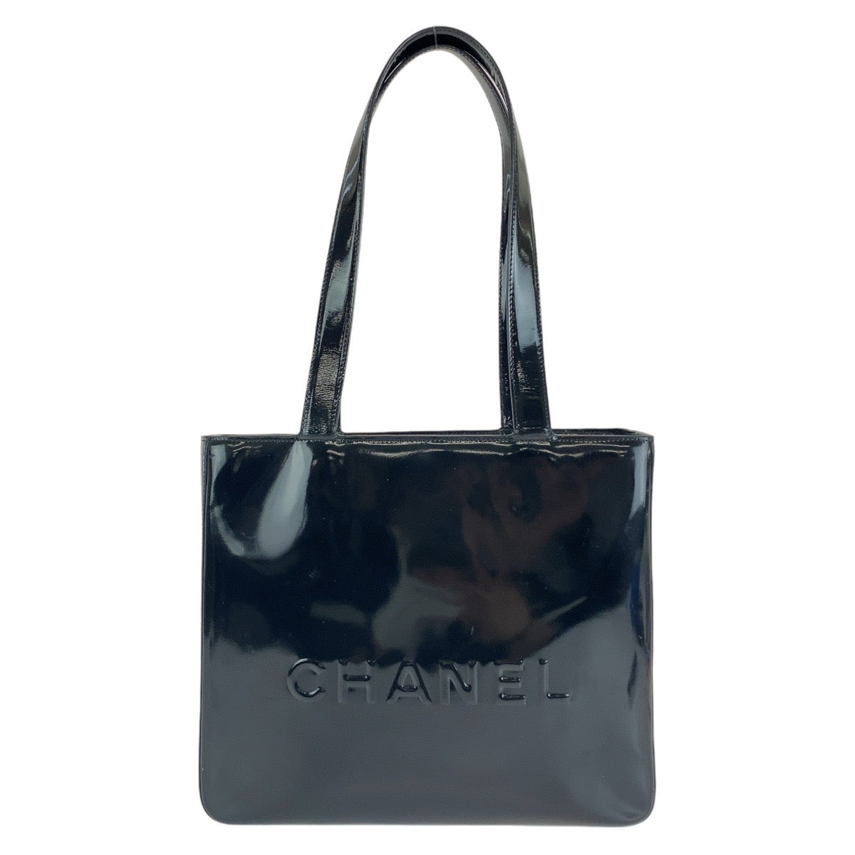 Chanel Vintage Black Enamel Tote Bag