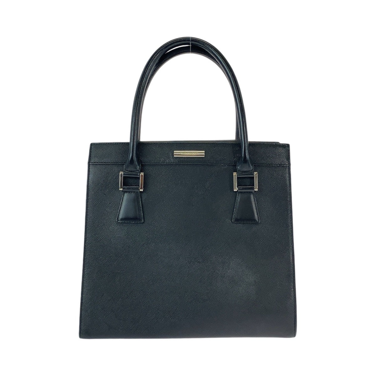 Burberry Leather Tote Bag Black Silver Hardware