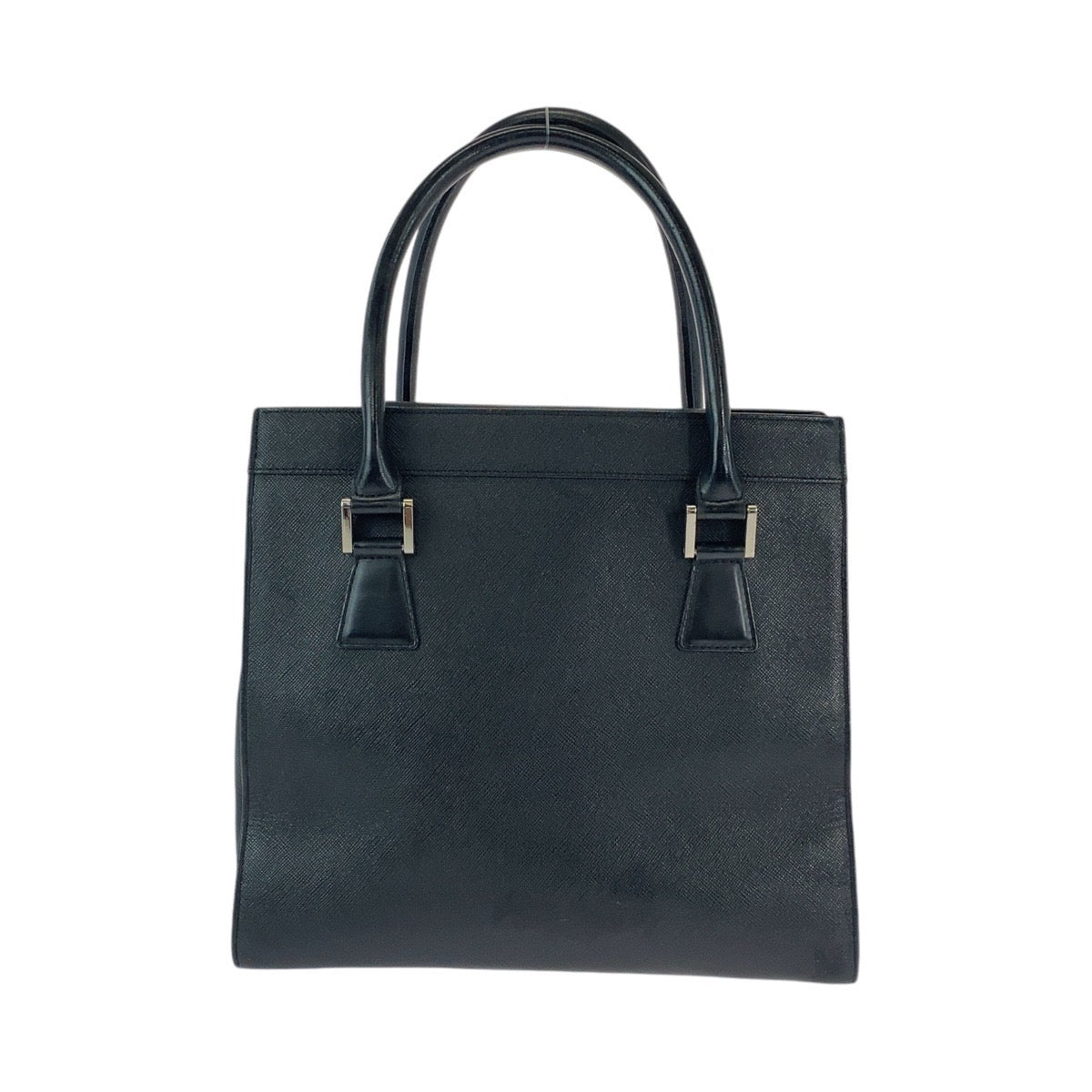 Burberry Leather Tote Bag Black Silver Hardware