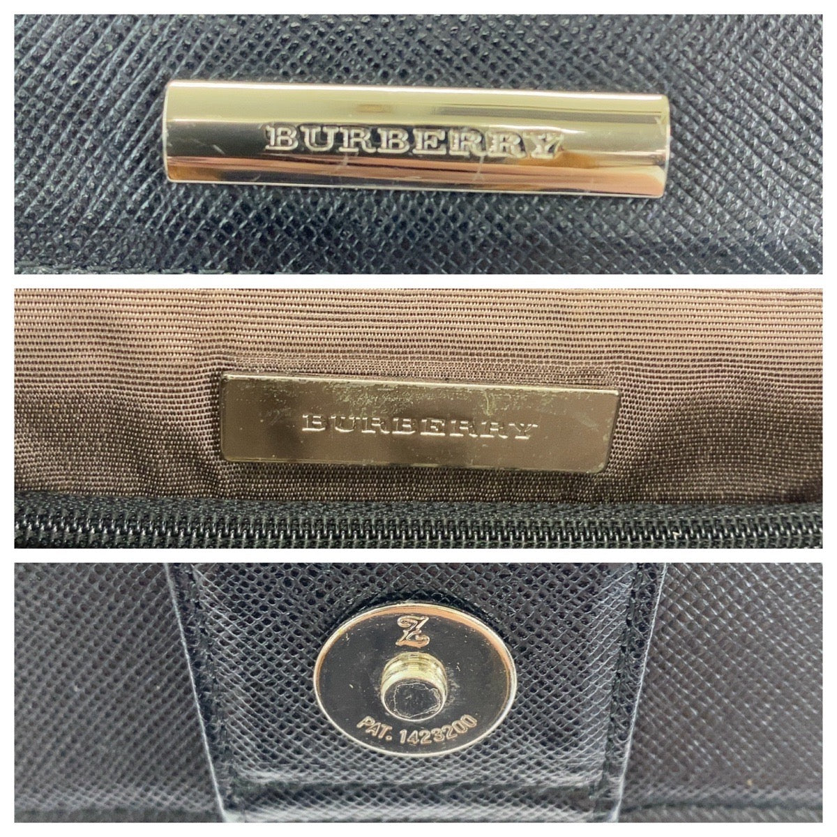 Burberry Leather Tote Bag Black Silver Hardware