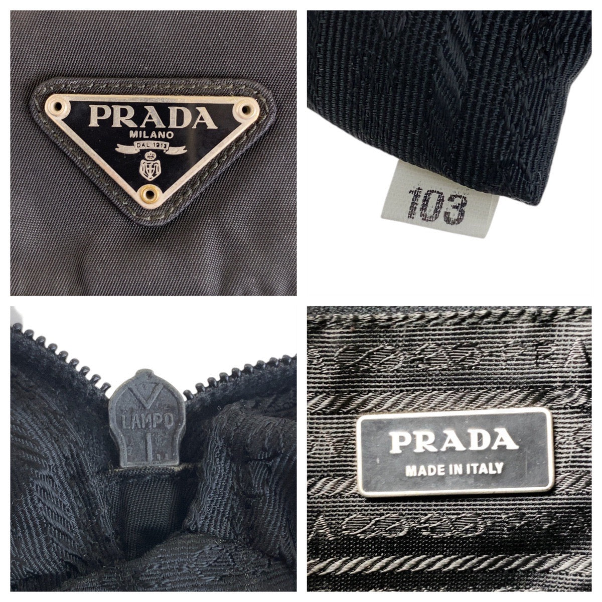 Prada Nylon Leather Tessuto Logo Shoulder Bag