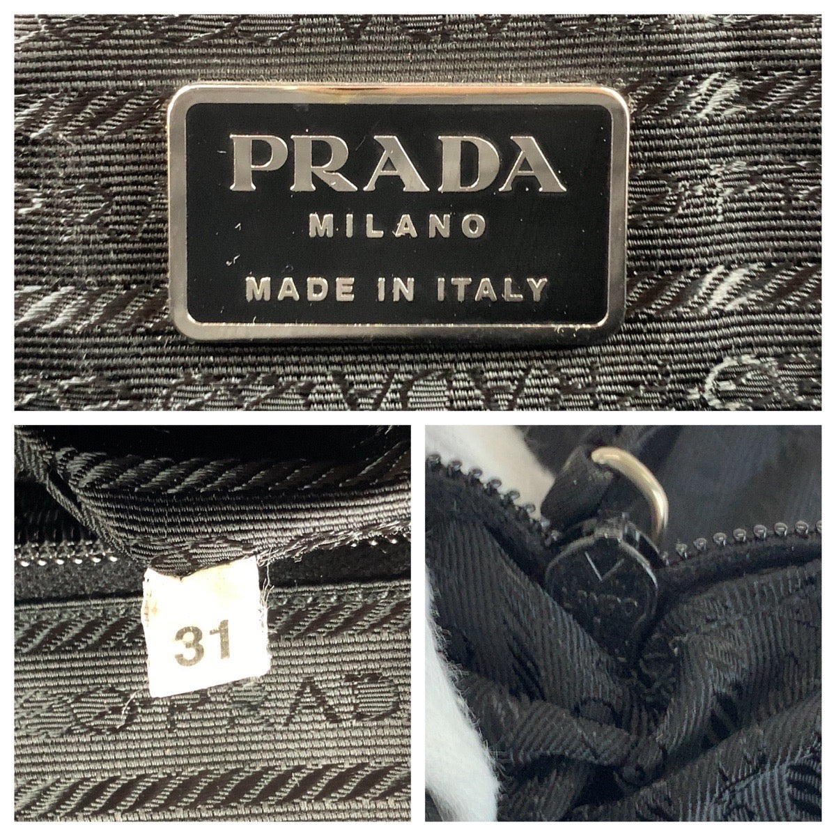 Prada Nylon Tessuto Logo Plate Handbag