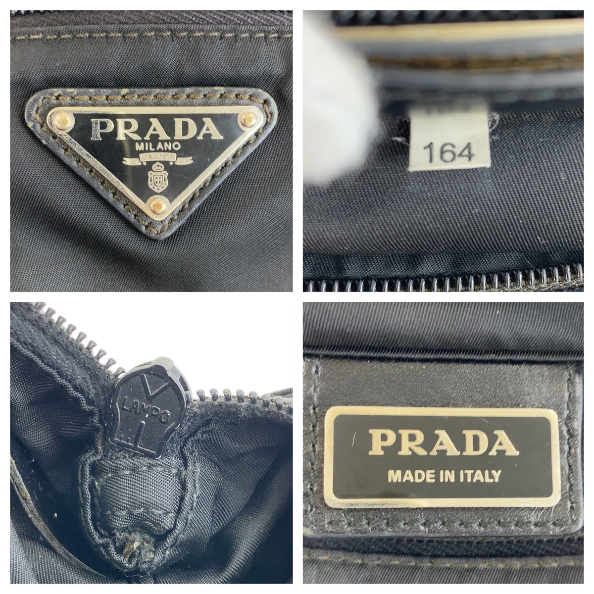 Prada Nylon Tessuto Logo Plate Shoulder Bag