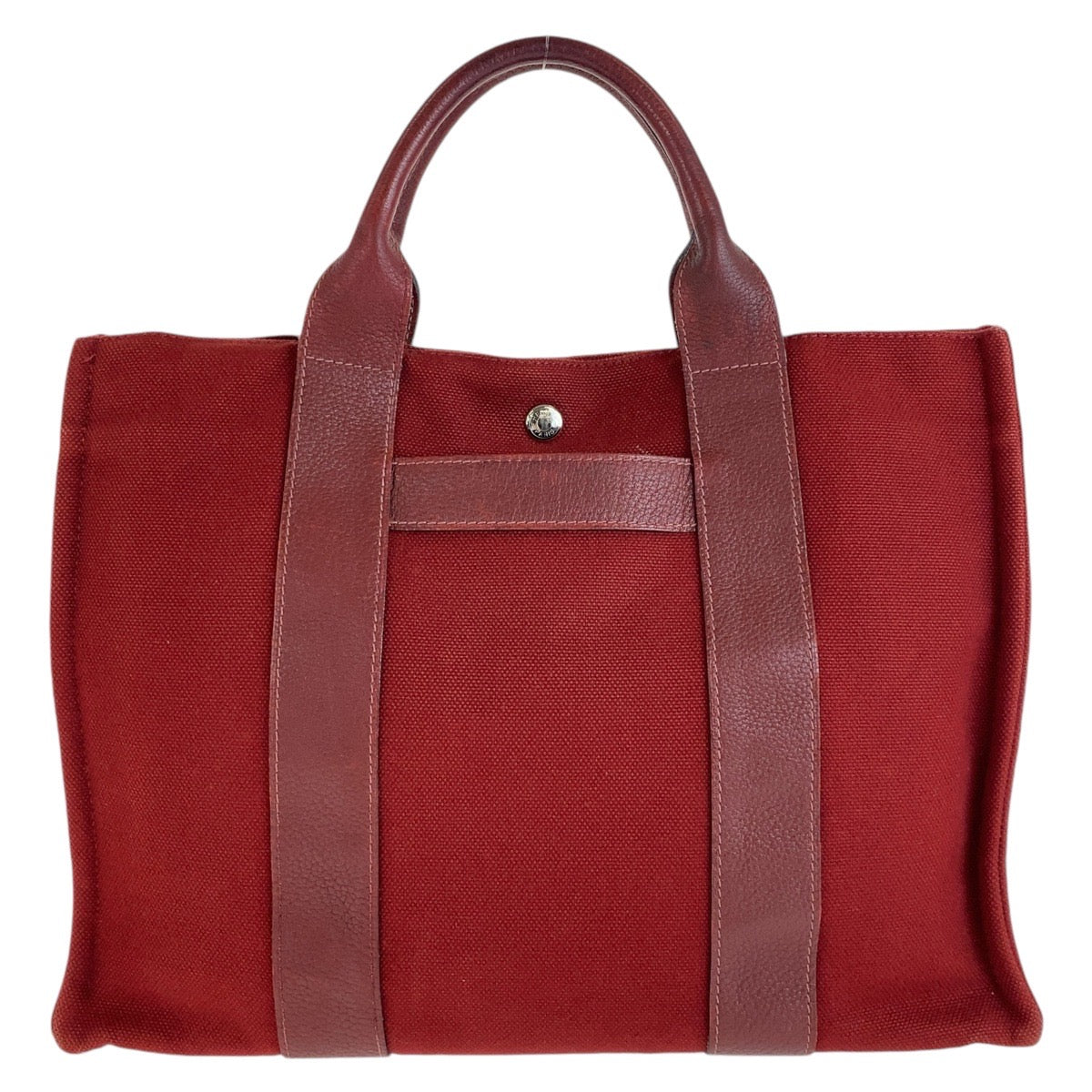 Hermes Sac a Ne MM Canvas Leather Tote