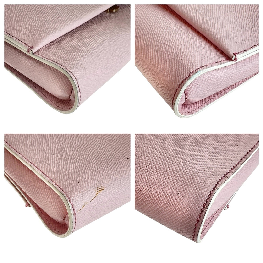 Serapian Pink Leather Clutch Bag