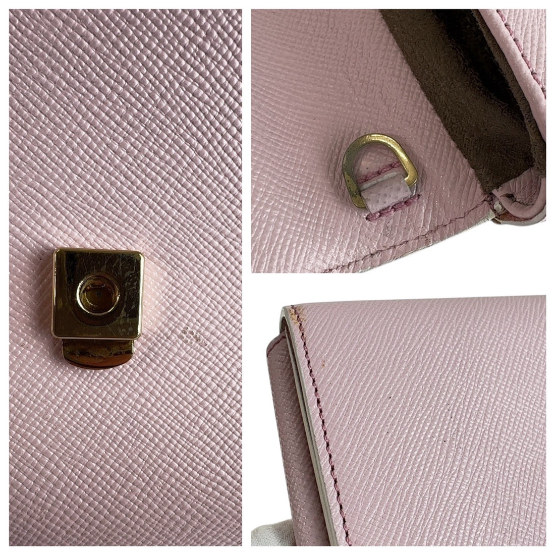 Serapian Pink Leather Clutch Bag