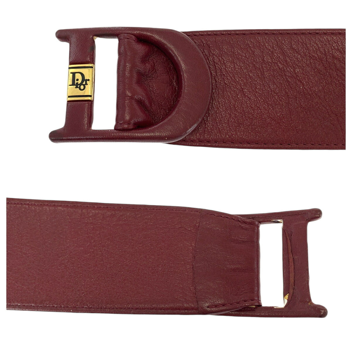 Dior Vintage Wine Red Leather Belt