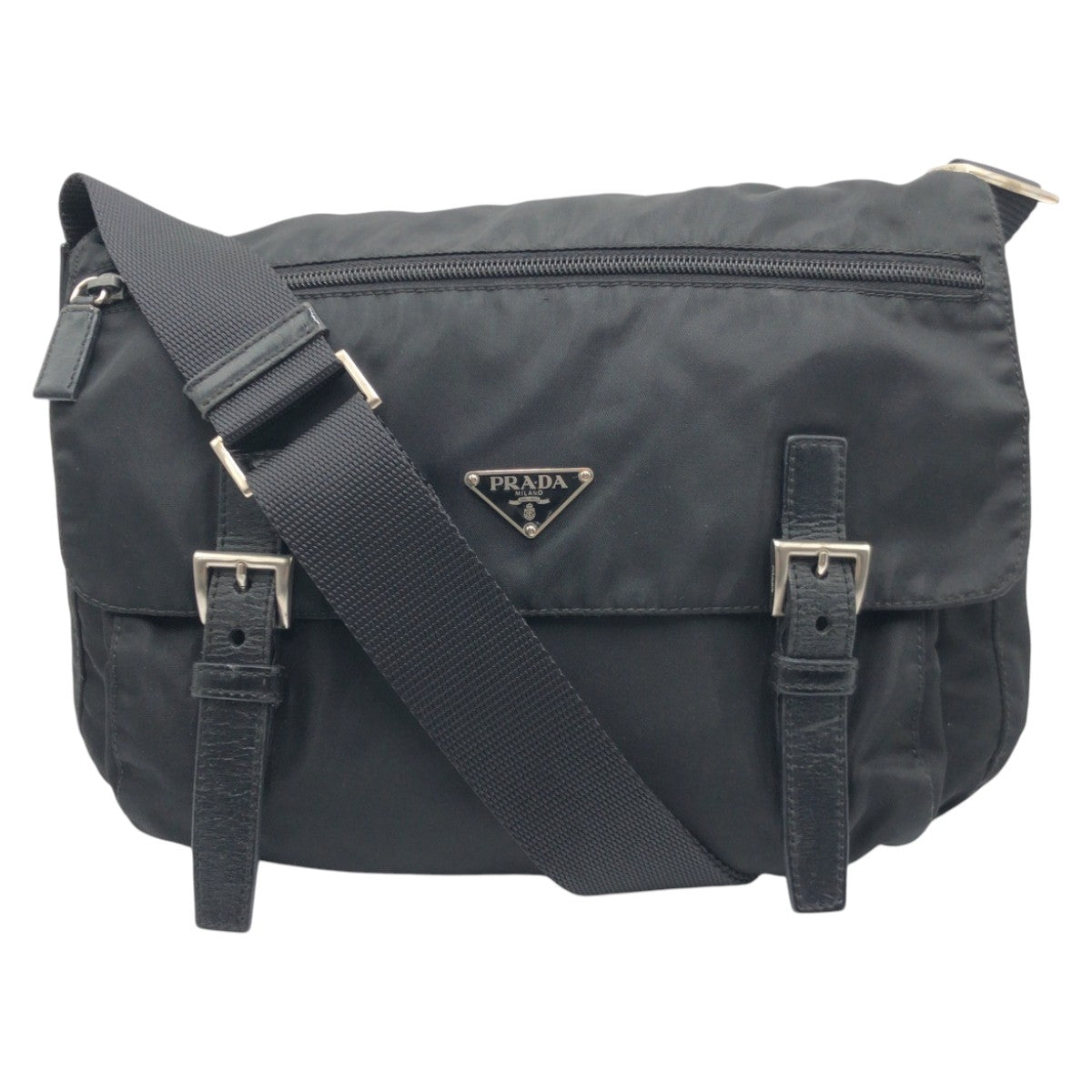 Prada Nylon Tessuto Triangle Logo Messenger Bag