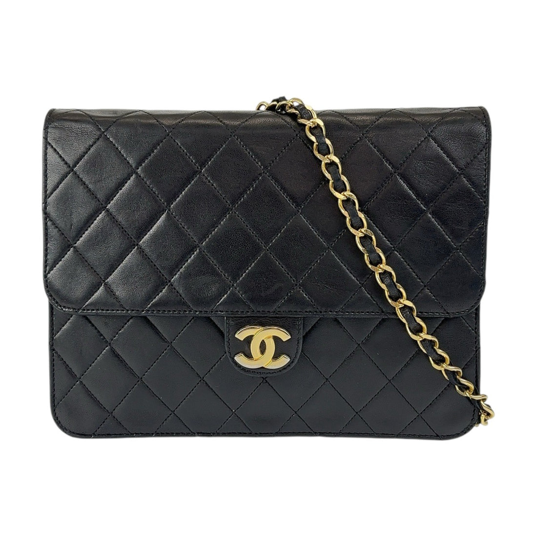 Chanel Vintage Lambskin Push Lock Flap Bag