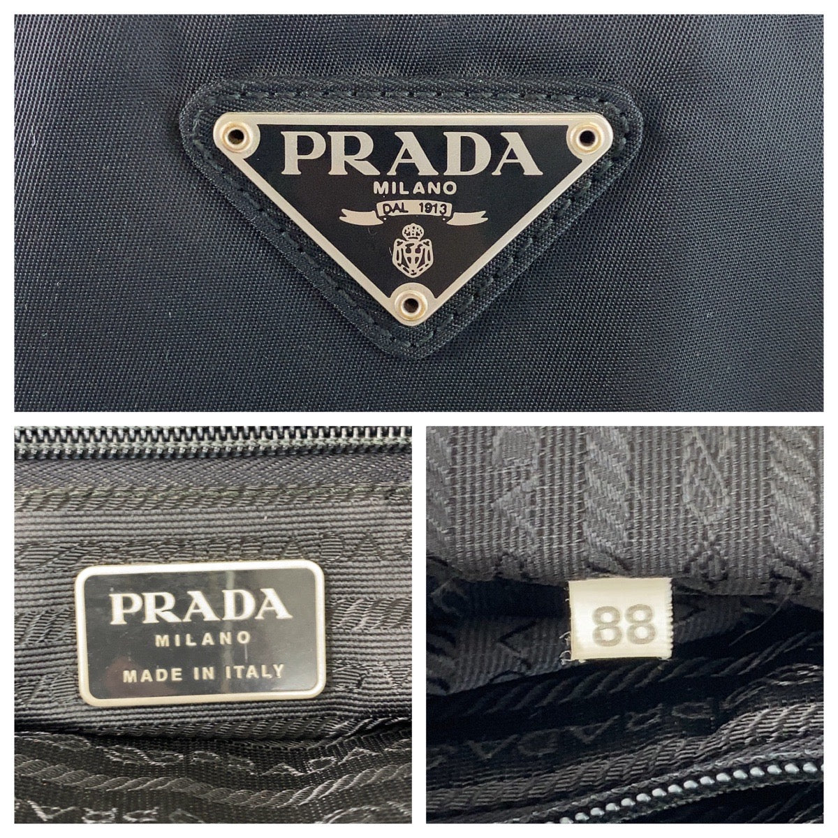 Prada Nylon Tessuto Triangle Logo Tote Bag