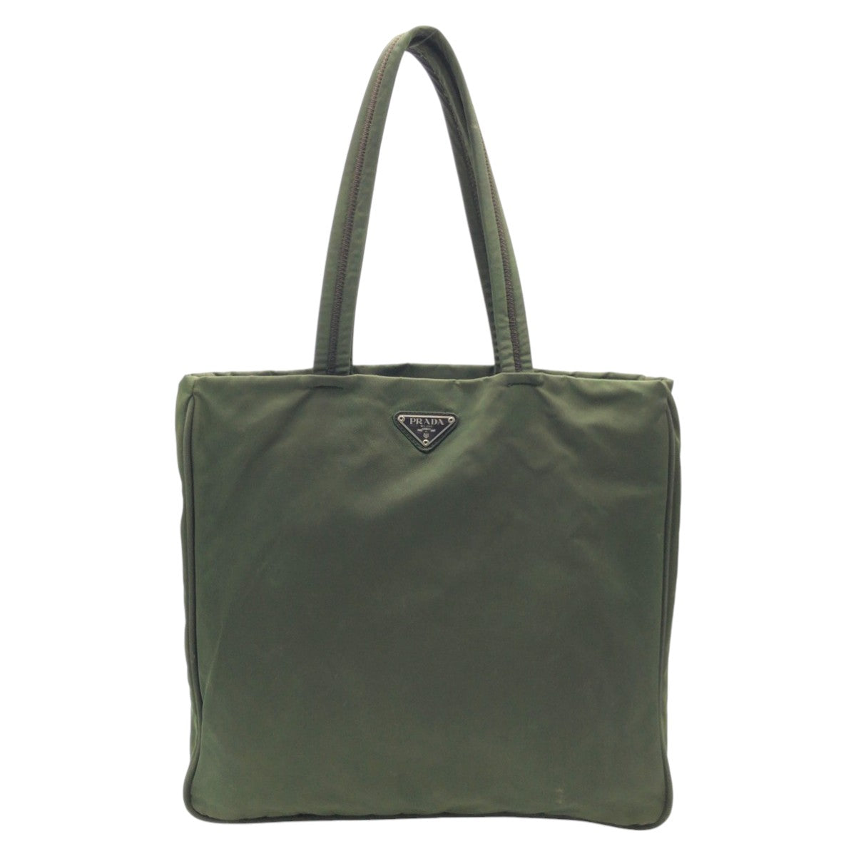 Prada Nylon Tessuto Logo Khaki Tote Bag