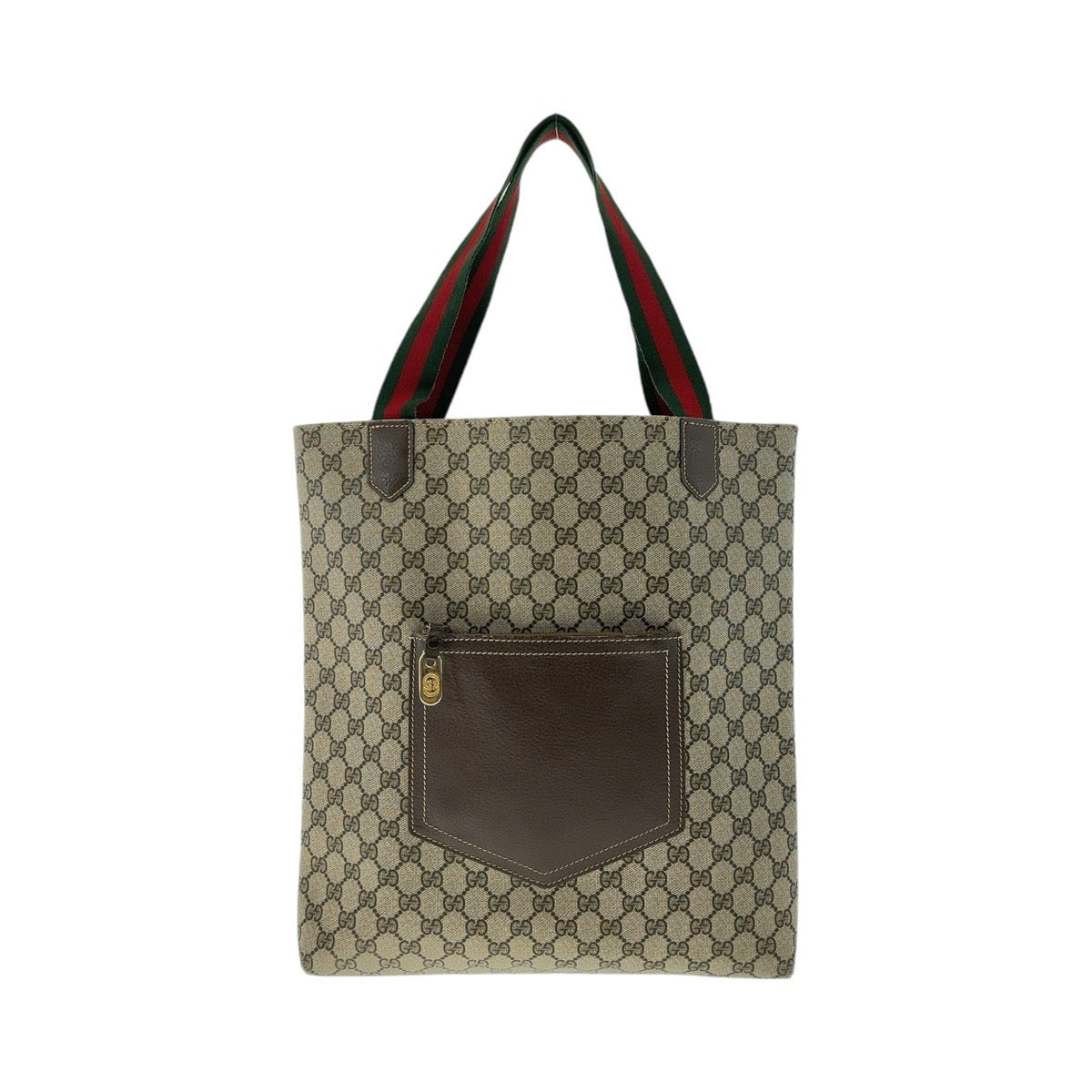 Gucci Vintage GG Supreme Canvas Leather Tote Bag