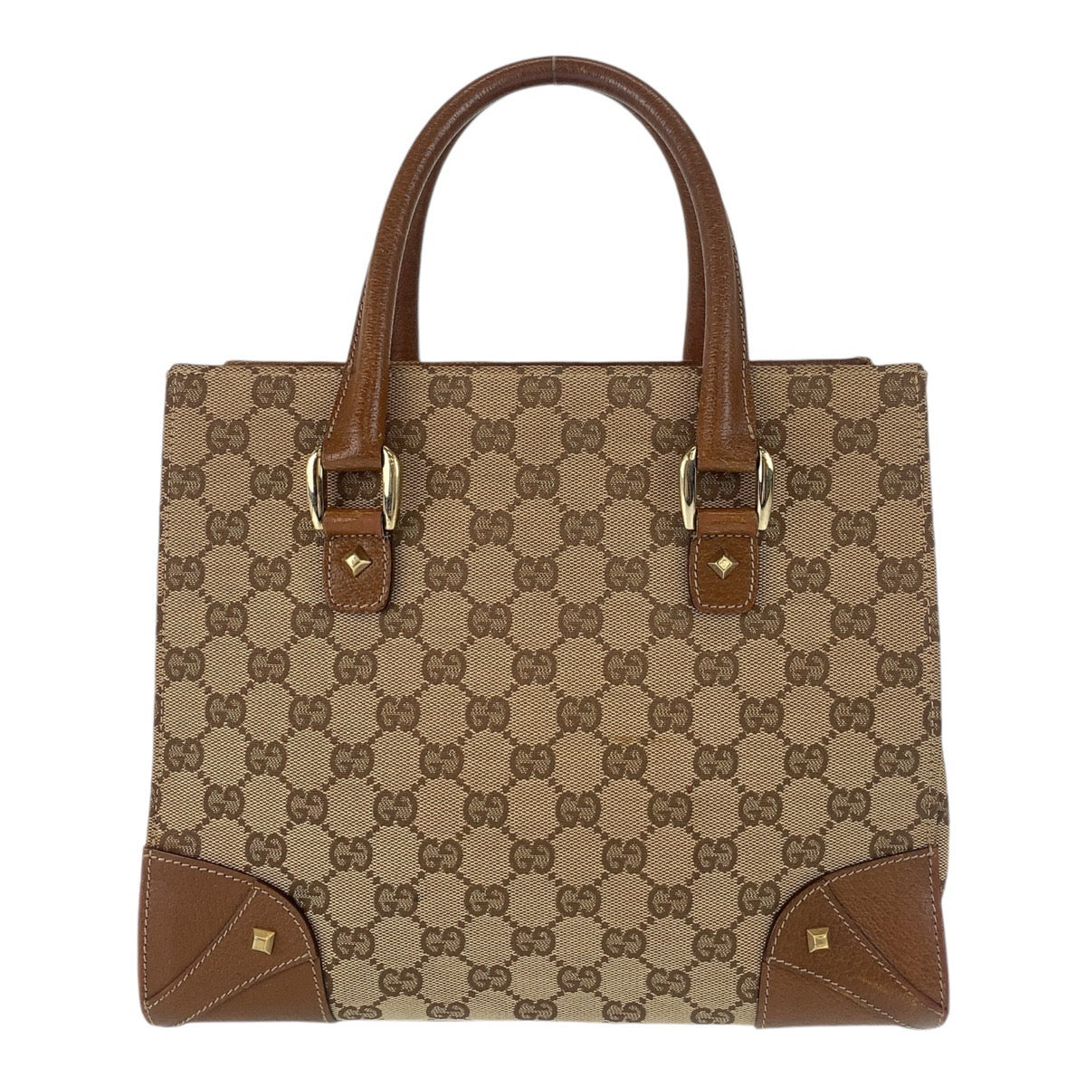 Gucci GG Canvas Leather Tote Bag