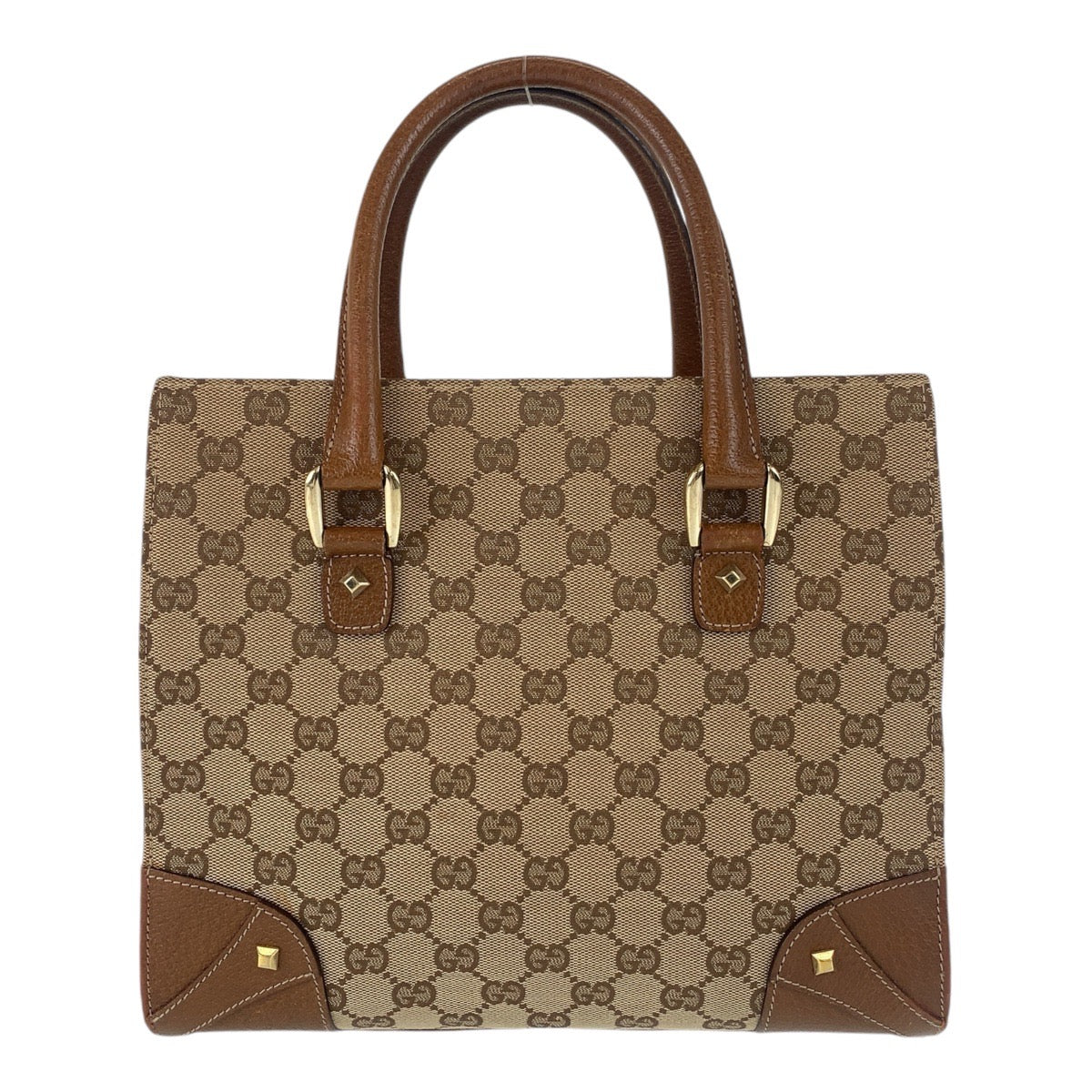 Gucci GG Canvas Leather Tote Bag