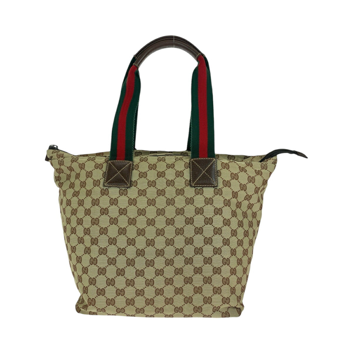 Gucci GG Canvas Brown Red Green Tote Bag