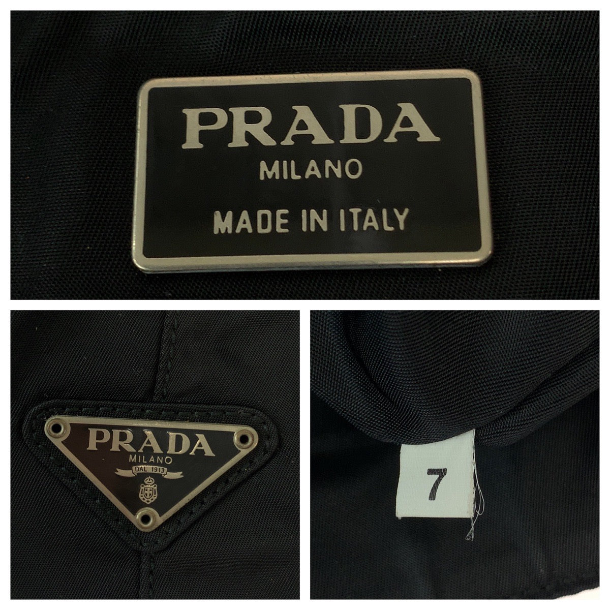 Prada Nylon Tessuto Logo Plate Tote Bag