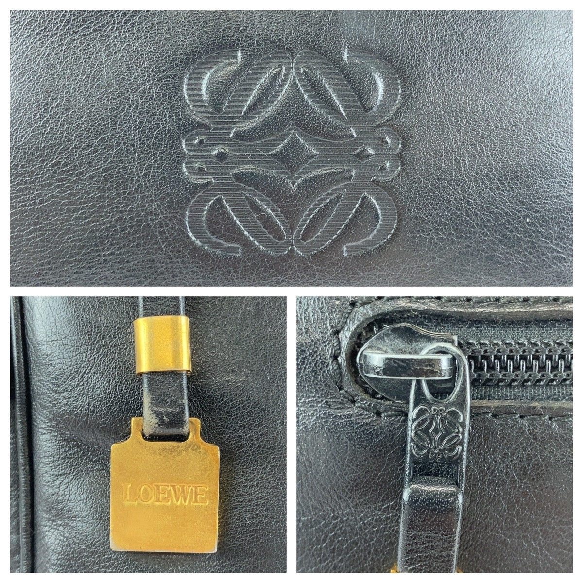 Loewe Vintage Anagram Leather Clutch