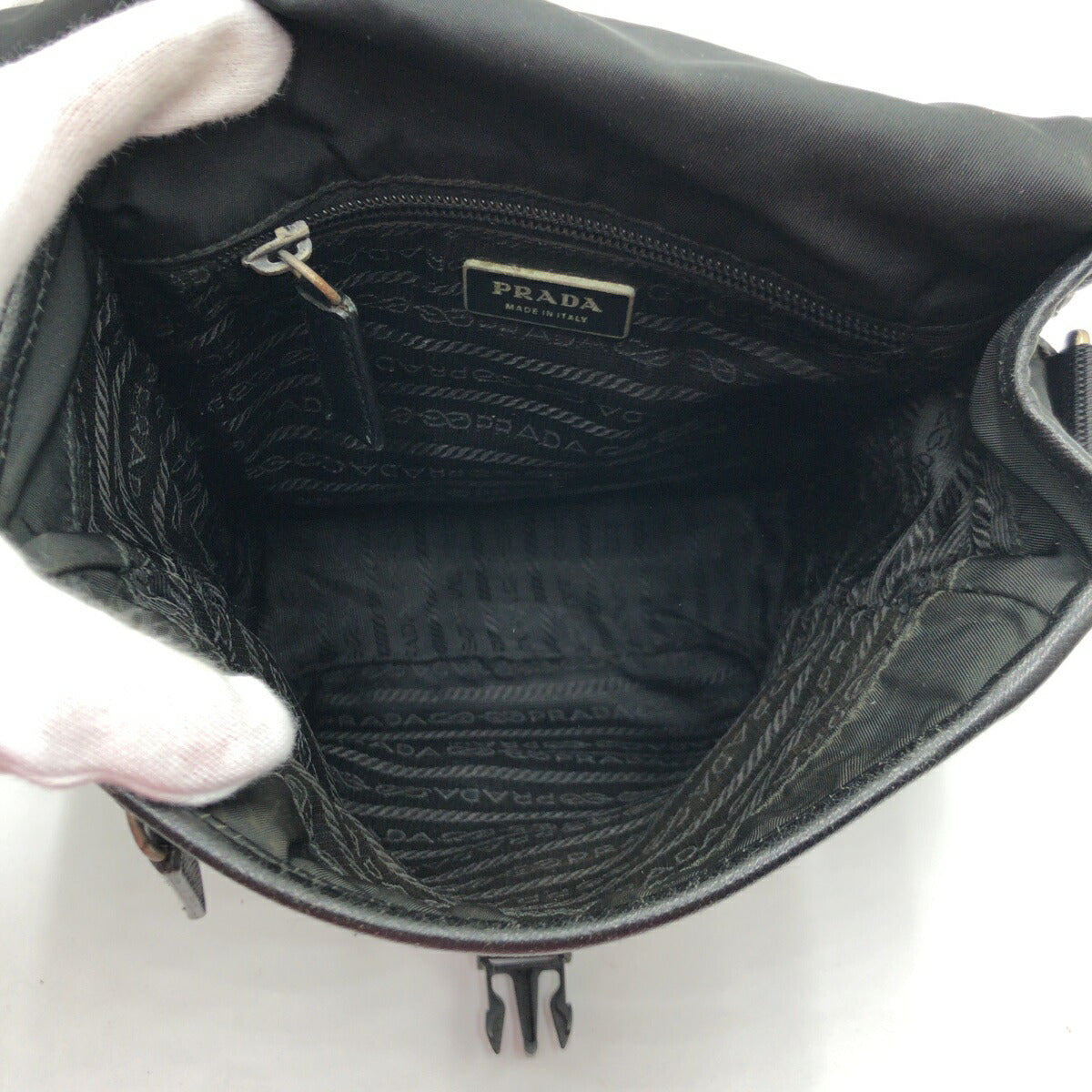 Prada Nylon Tessuto Logo Shoulder Bag