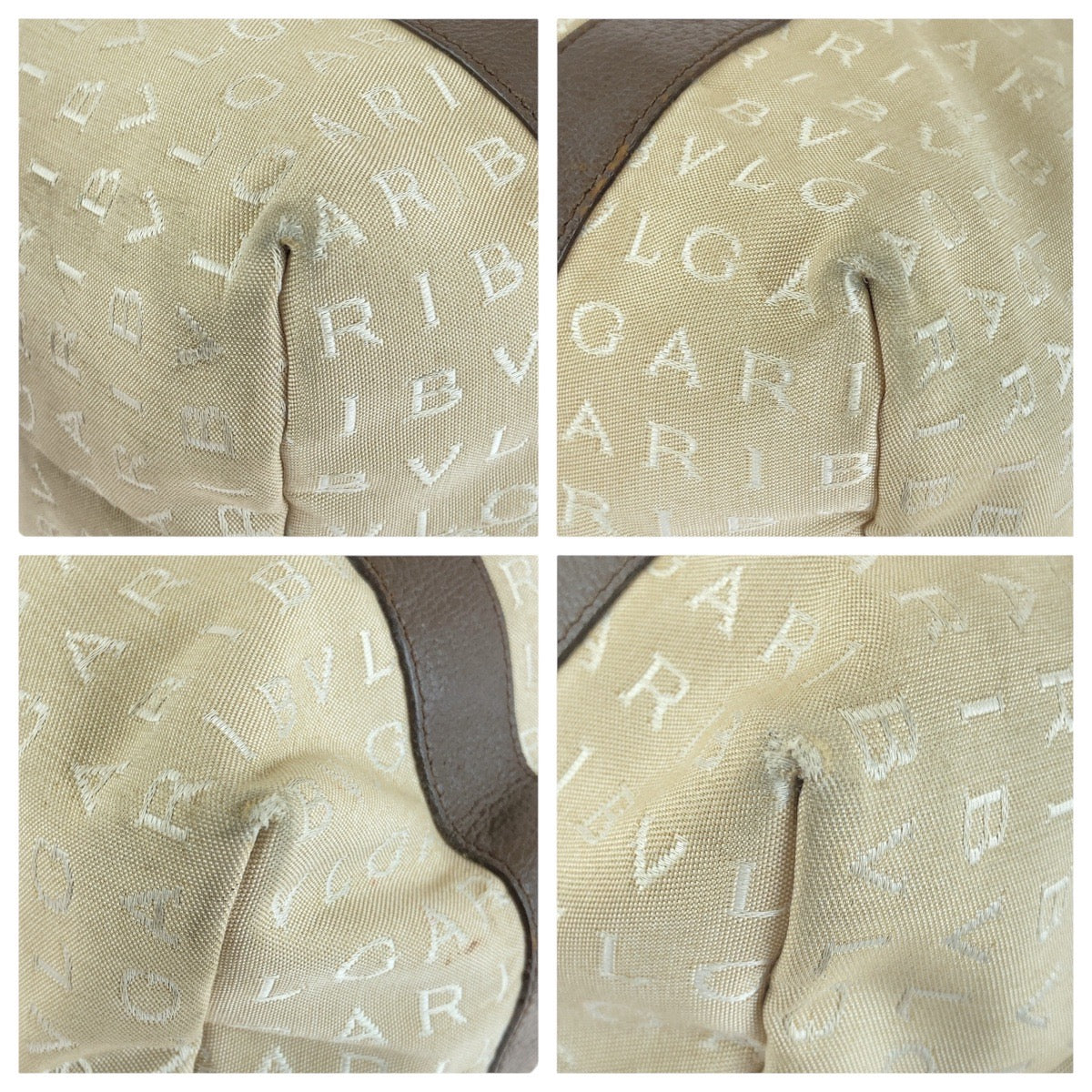 Bvlgari Canvas/Leather Logo Mania Tote Shoulder Bag