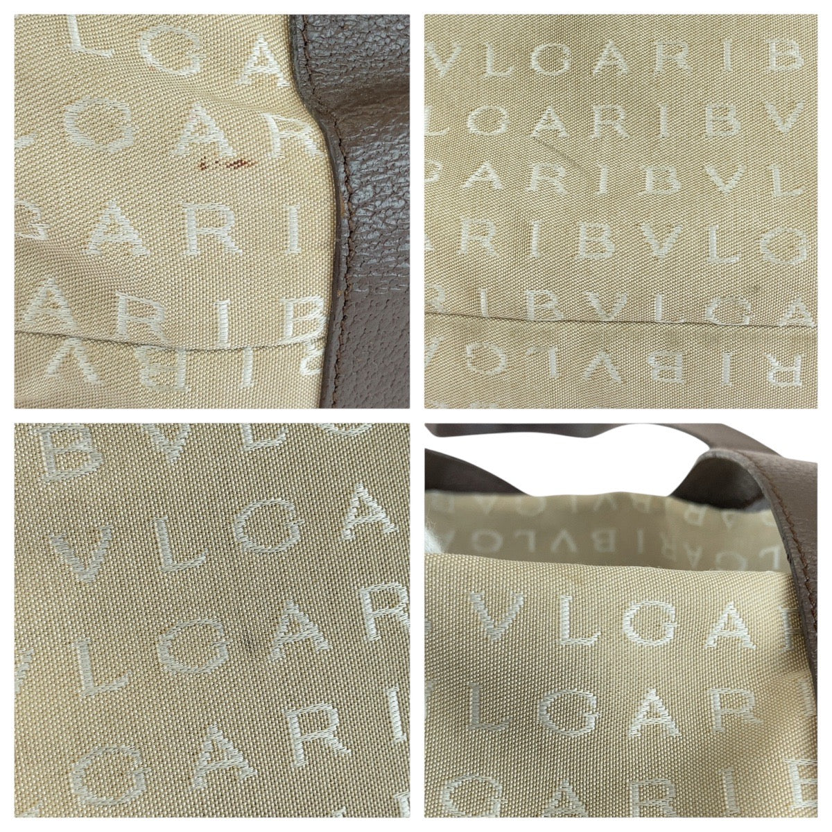 Bvlgari Canvas/Leather Logo Mania Tote Shoulder Bag